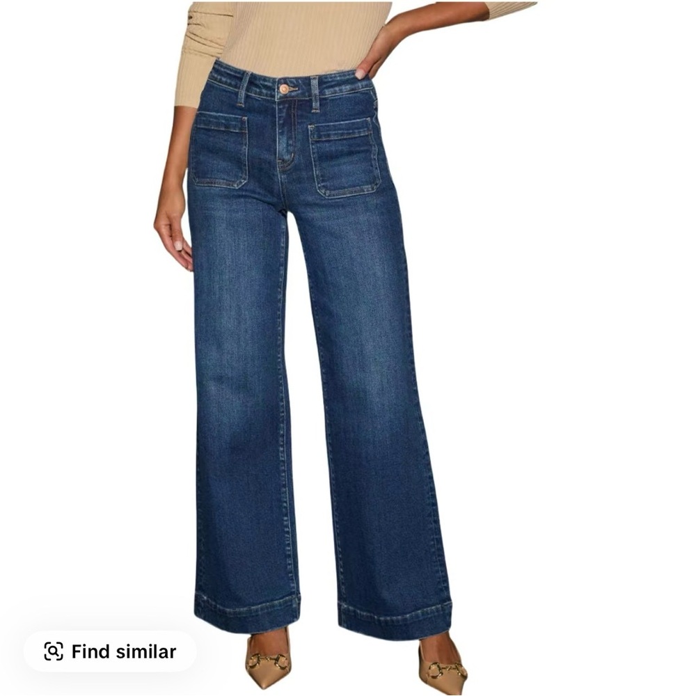 Women's Blue Wide-Leg Jeans